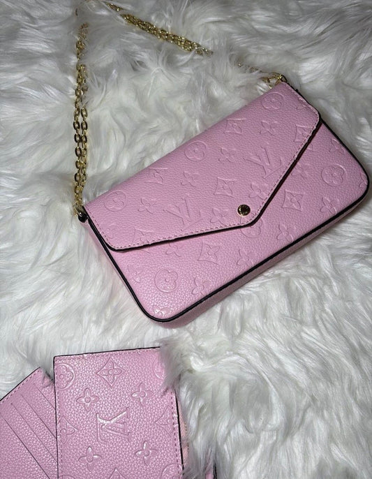 Pink Monogram Wallet Set 👛